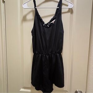 Victoria’s Secret black satin sleep romper